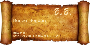 Berze Bogdán névjegykártya
